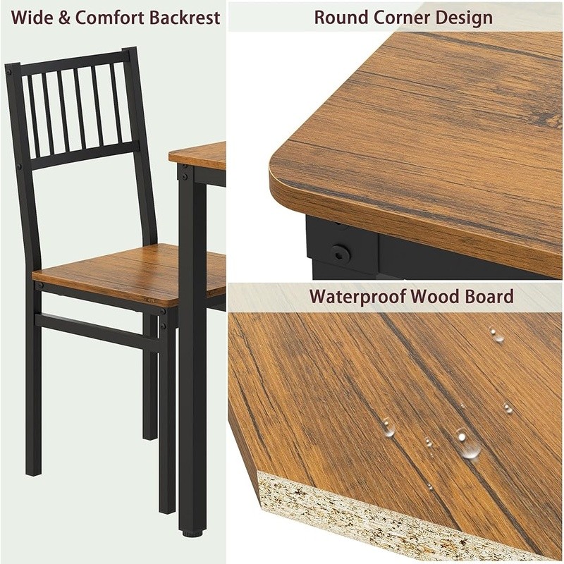 Multifunctional Dining Table Set W/ Chairs & Bench Easy Assembly Modern Design