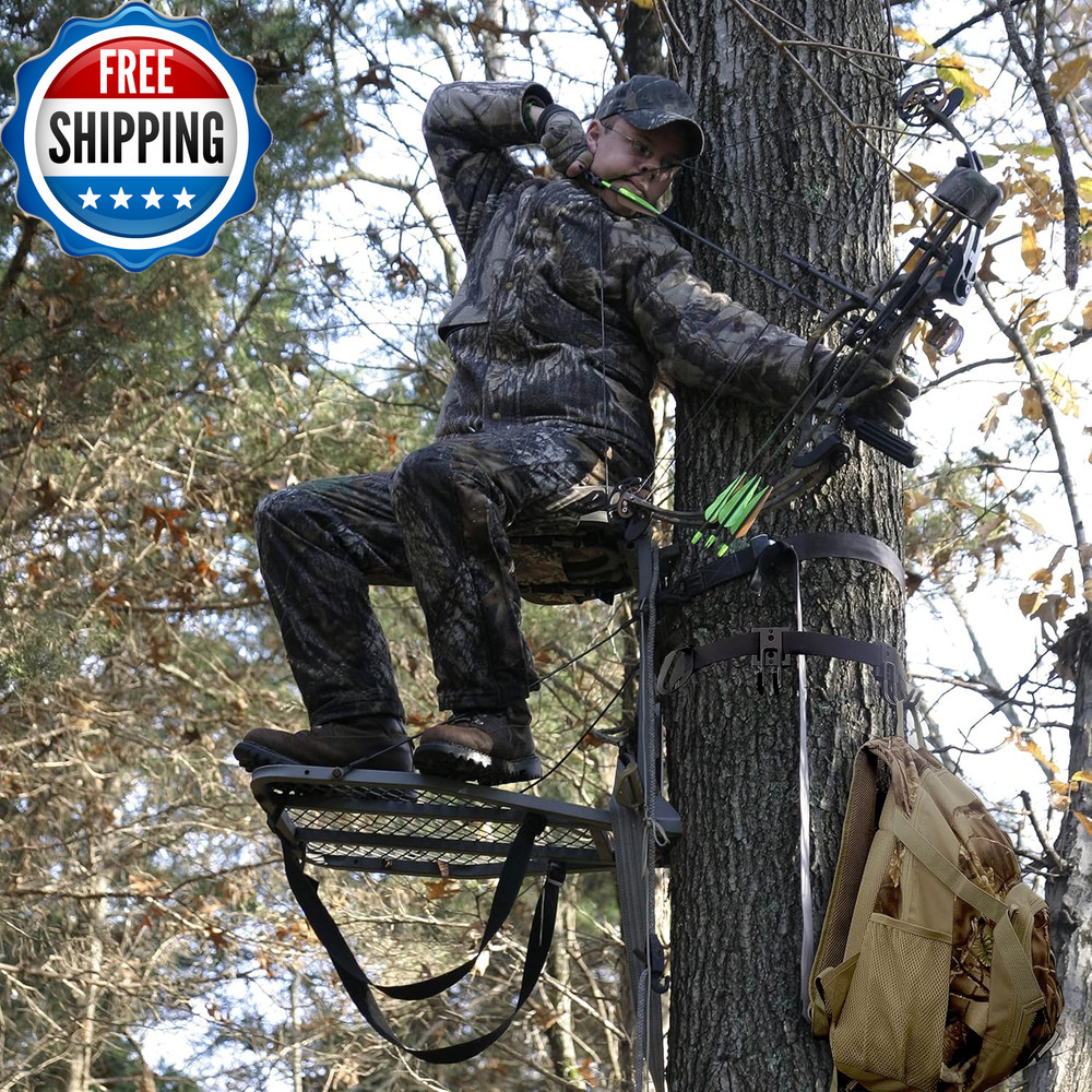 Tree Stand Strap Bow Hangers with Metal Hooks for Treestand Platform Saddle...