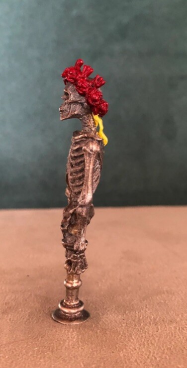 Grateful Dead Partially Painted Bertha Skeleton Pipe Tamper Solid Fine Pewter