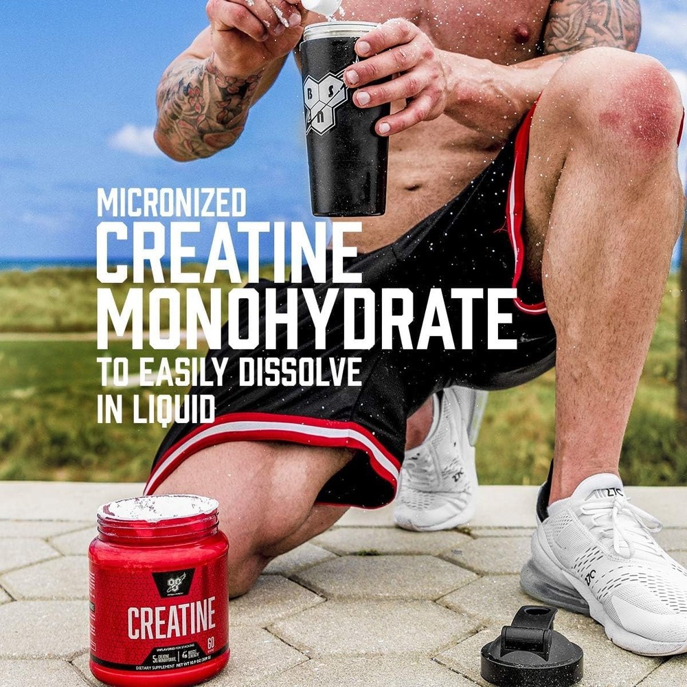 BSN Micronized Creatine Monohydrate Powder, Unflavored Creatine Powder,