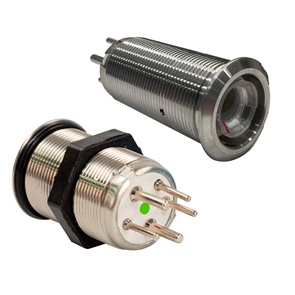 Bluewater 22mm Inrush Push Button Switch Momentary - Blue/Red LED... [9059-2113]