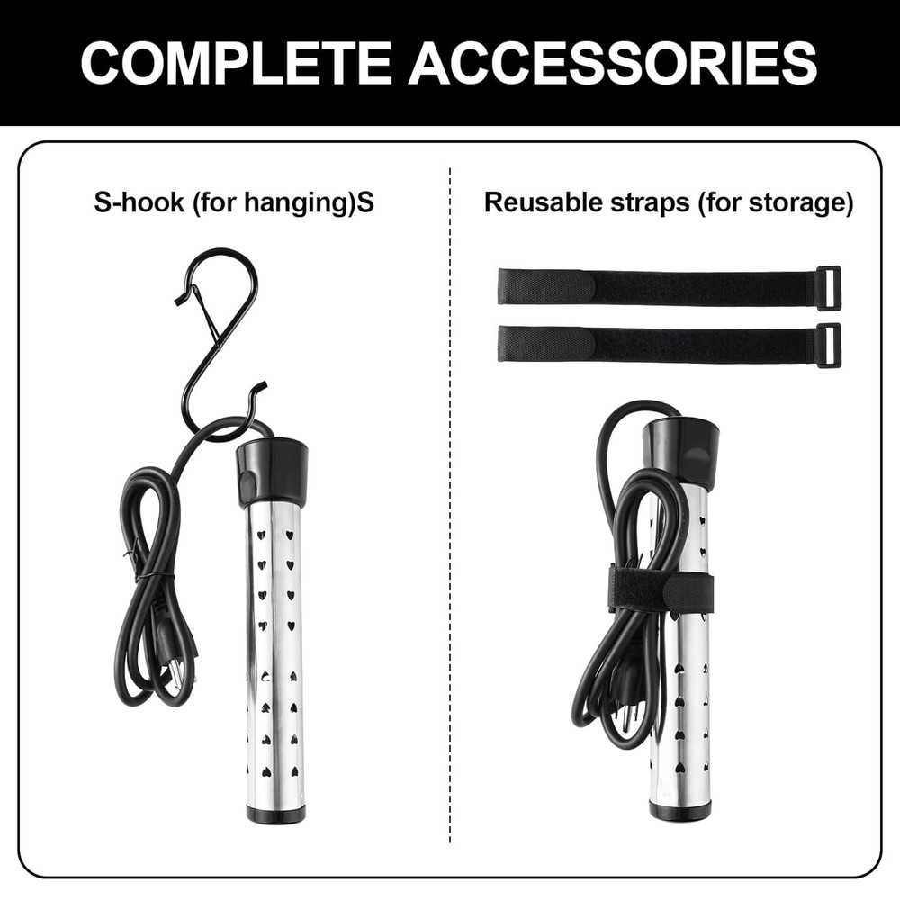 2000W Stainless Steel Water Heater with Digital Thermometer Portable Bath Poo...