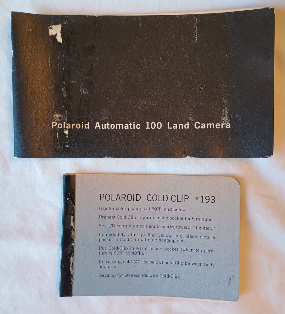 Vintage Camera Polaroid Automatic 100 Land Camera w/ Flash & Cold Clip, untested