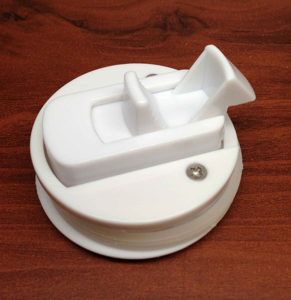 Marine Boat Locking White Plastic Flush Pull SLAM Latch Hatch Lift 2 3/8" D