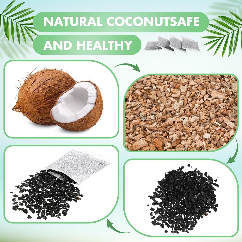 Lounsweer 100 Pcs Activated Charcoal Water Filter Coconut Shell Distiller Fil...
