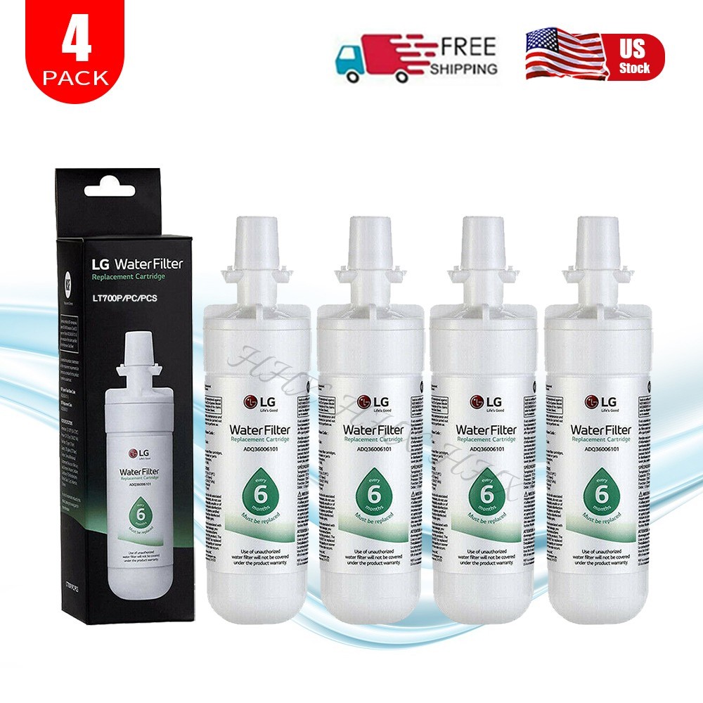 4 Pack New Sealed LG LT700P Refrigerator Water Filter Replacement ADQ36006101