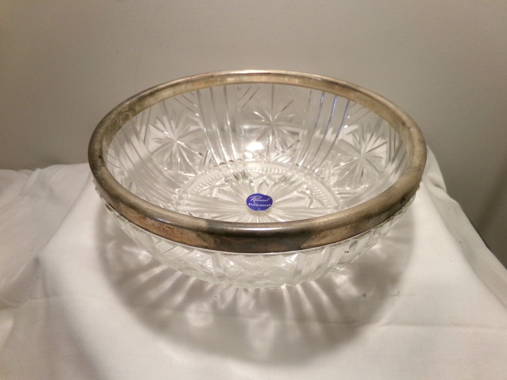 9" Raimond Silverplated Crystal Bowl