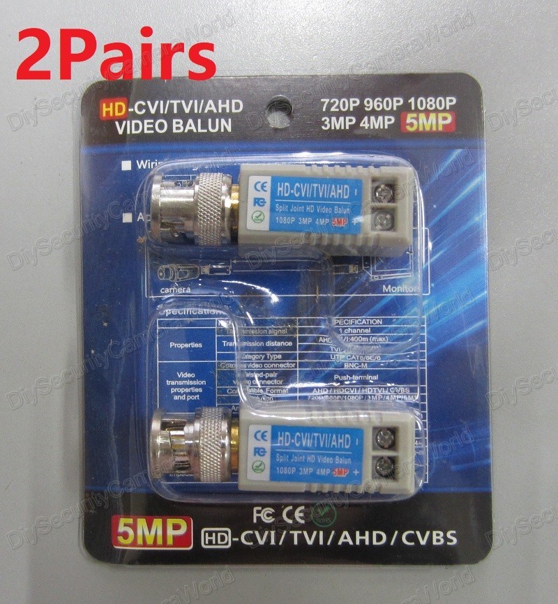 2SET High Performance Mini CCTV BNC Video Balun