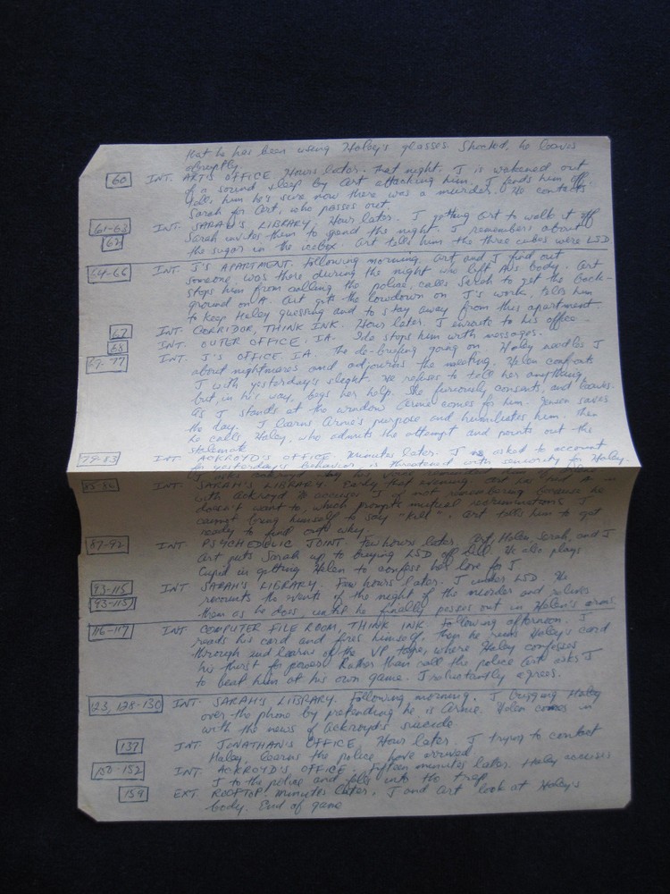 ORIGINAL Film SCRIPT for JIGSAW - BRADFORD DILLMAN'S Copy with His Notes