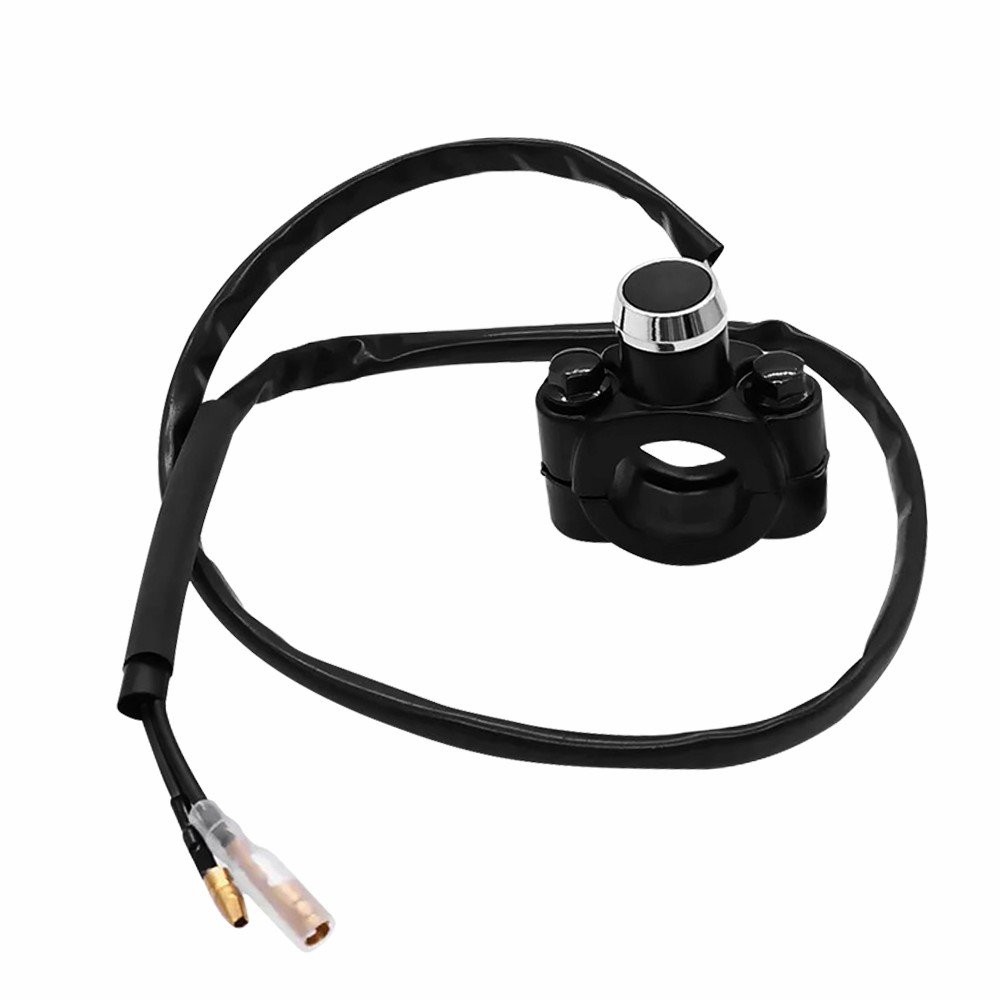 Motorcycle Switch Horn Handlebar Mount Push Button Momentary Start LED Light NEW