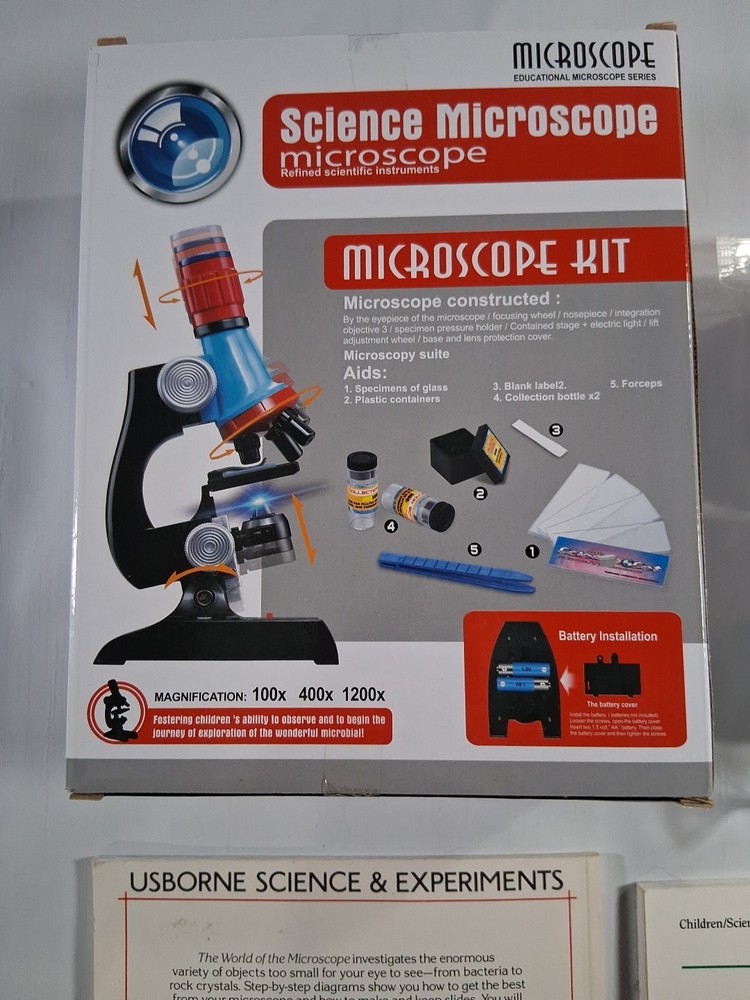 Science Microscope Educational Series Gift Set Slides Books