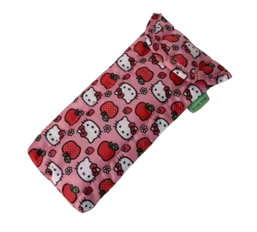 New Hello Kitty Glasses Case Red Apple Sleeve Sunglasses Storage Soft Protector