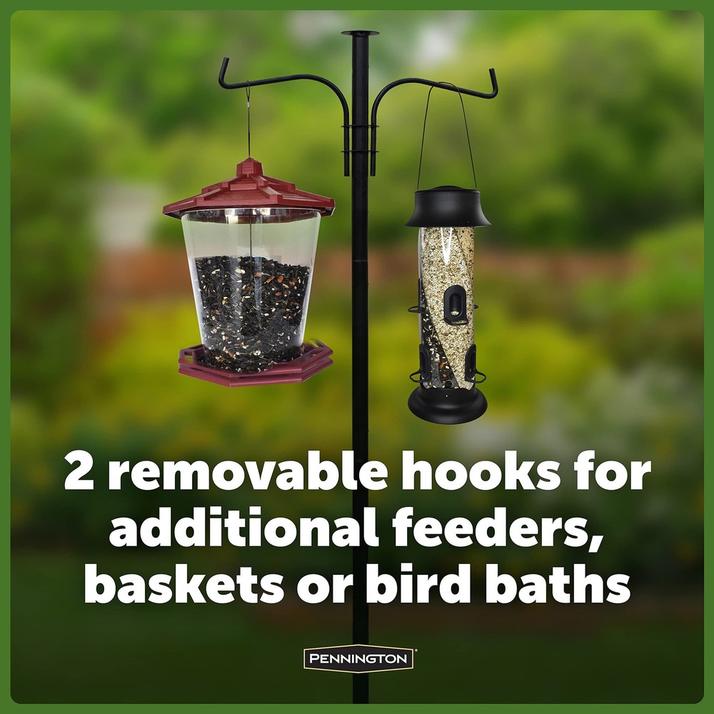 Pennington Feeder Pole Plus Bird Black 5 ft 5 ft,