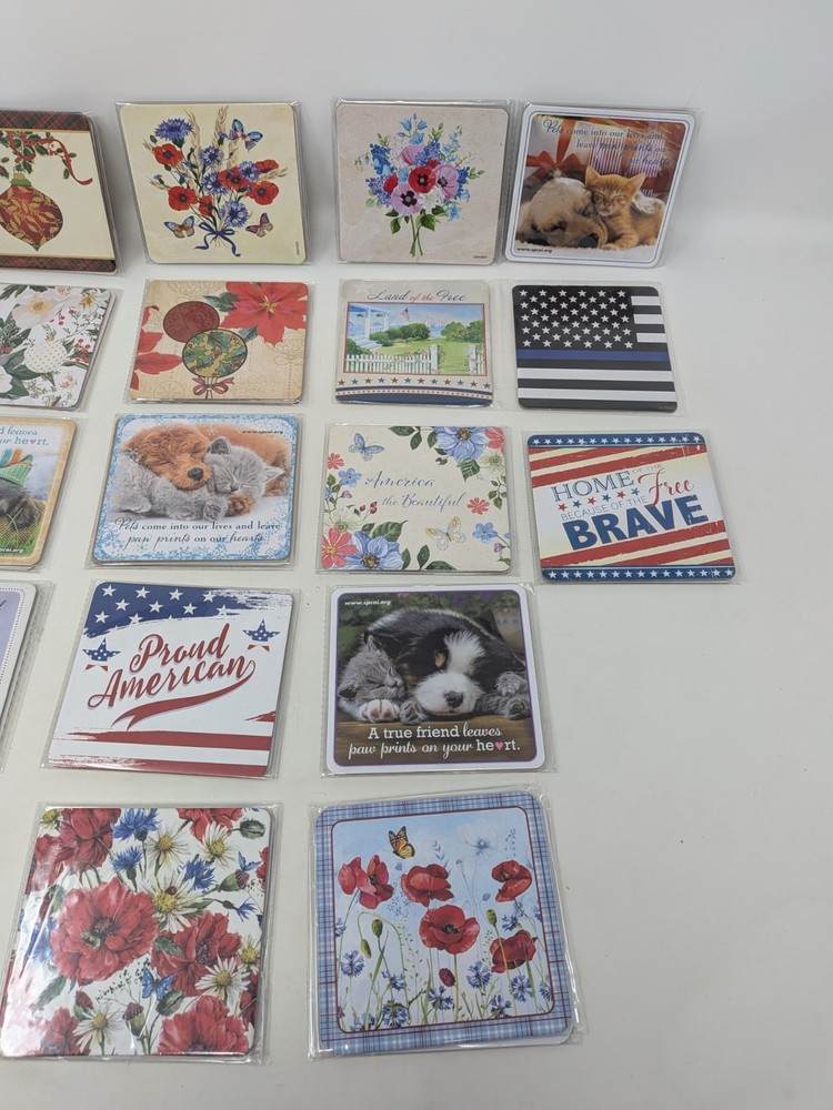 70+ Cardboard Coasters Assorted Designs (Individual Designs Pictured)