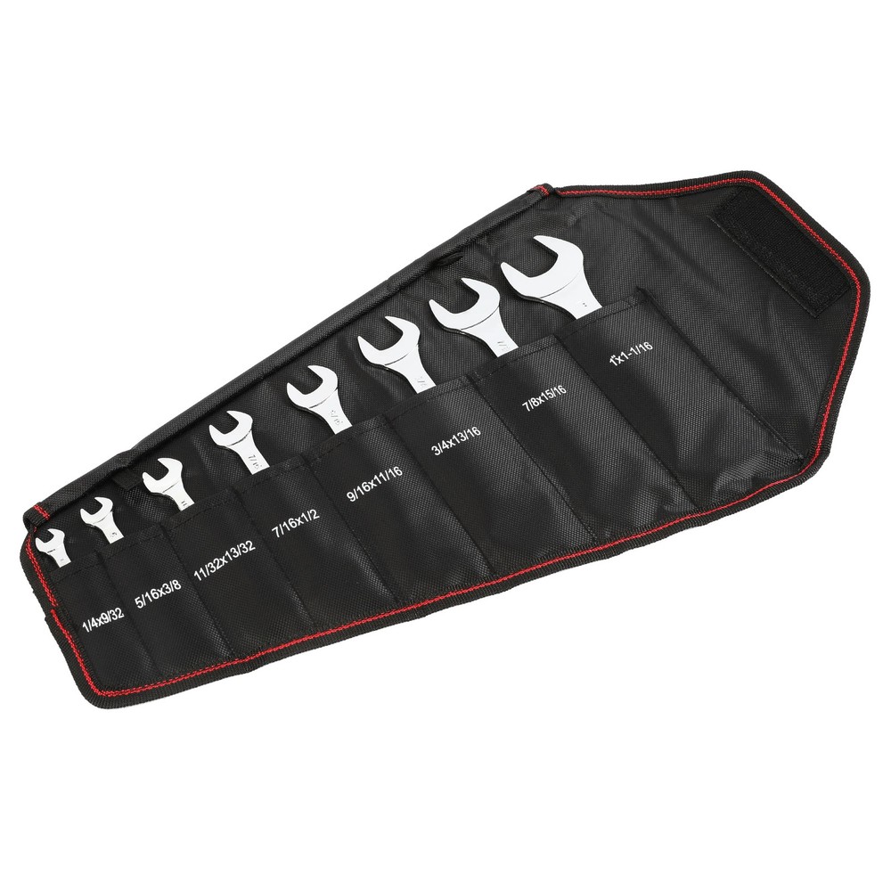 Hyper Tough 8-Piece Thin Wrench Set, SAE with Soft Storage Case