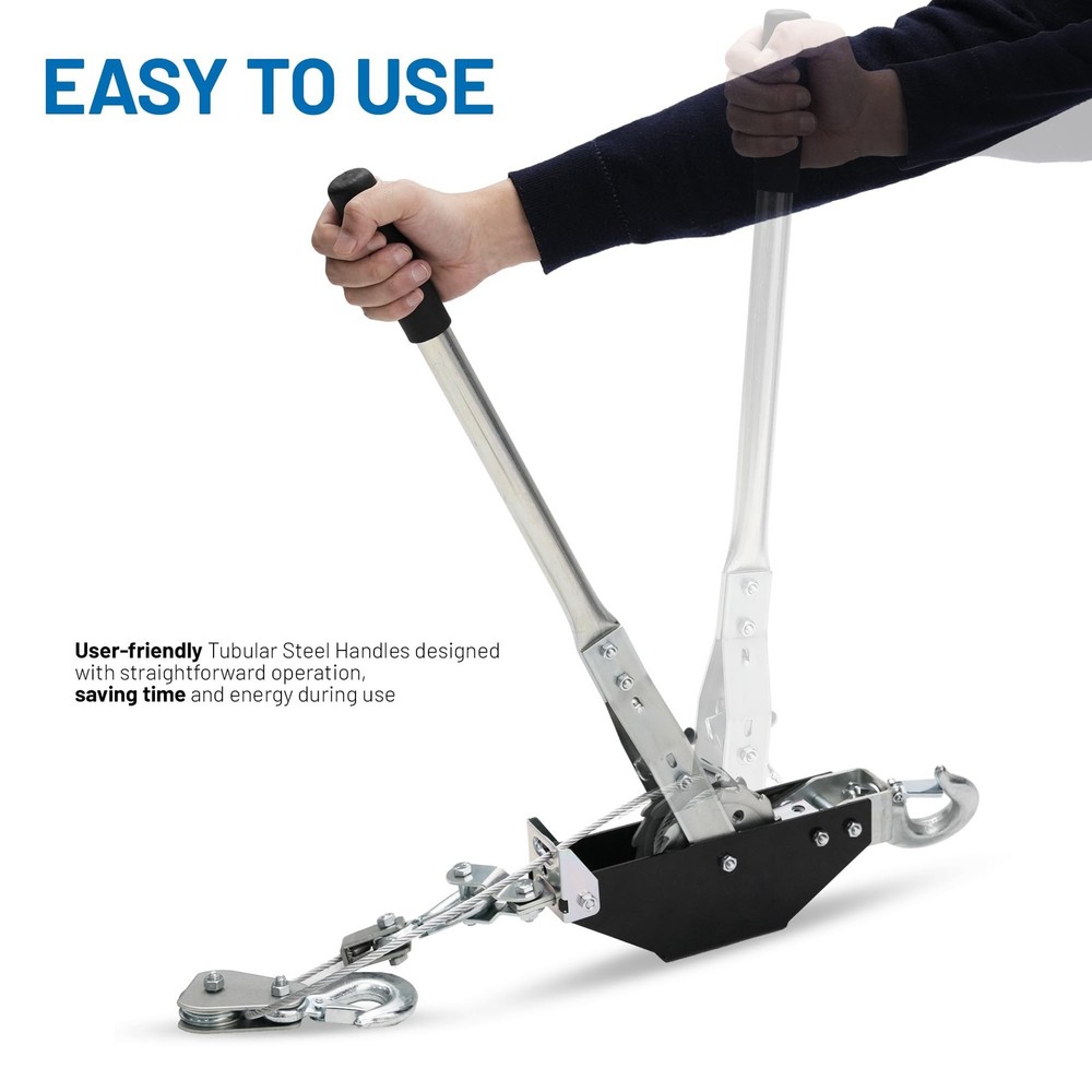 POLESTAR Come Along Winch, 3000 lbs Pull Capacity, 12 ft Steel Cable Hand Win...