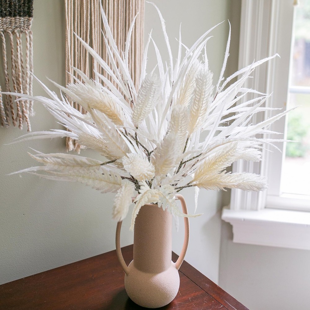 Ivydale 7 PCS Artificial Fall Stems 26in White Flowers Silk Greenery