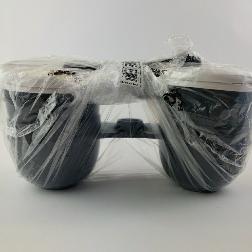 Tupperware Essentials 4 Section Condiment Server Set Black w/White seals NEW