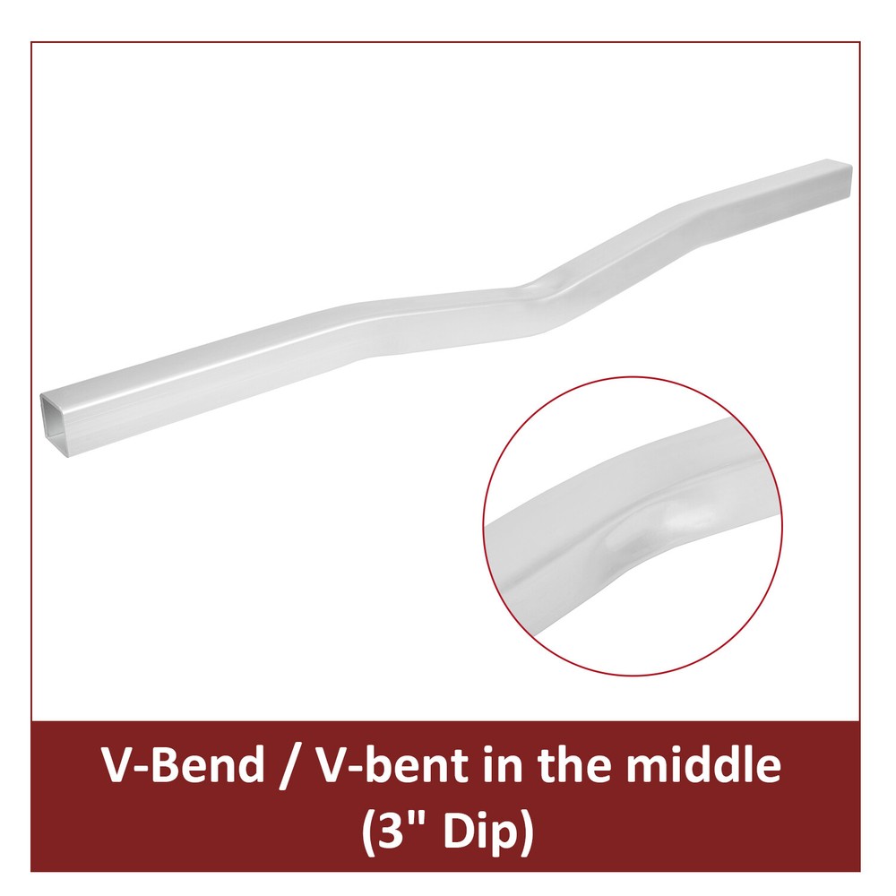 Universal Boat Trailer Crossmember Square Tube V-Bend Crossbar Aluminum Silver