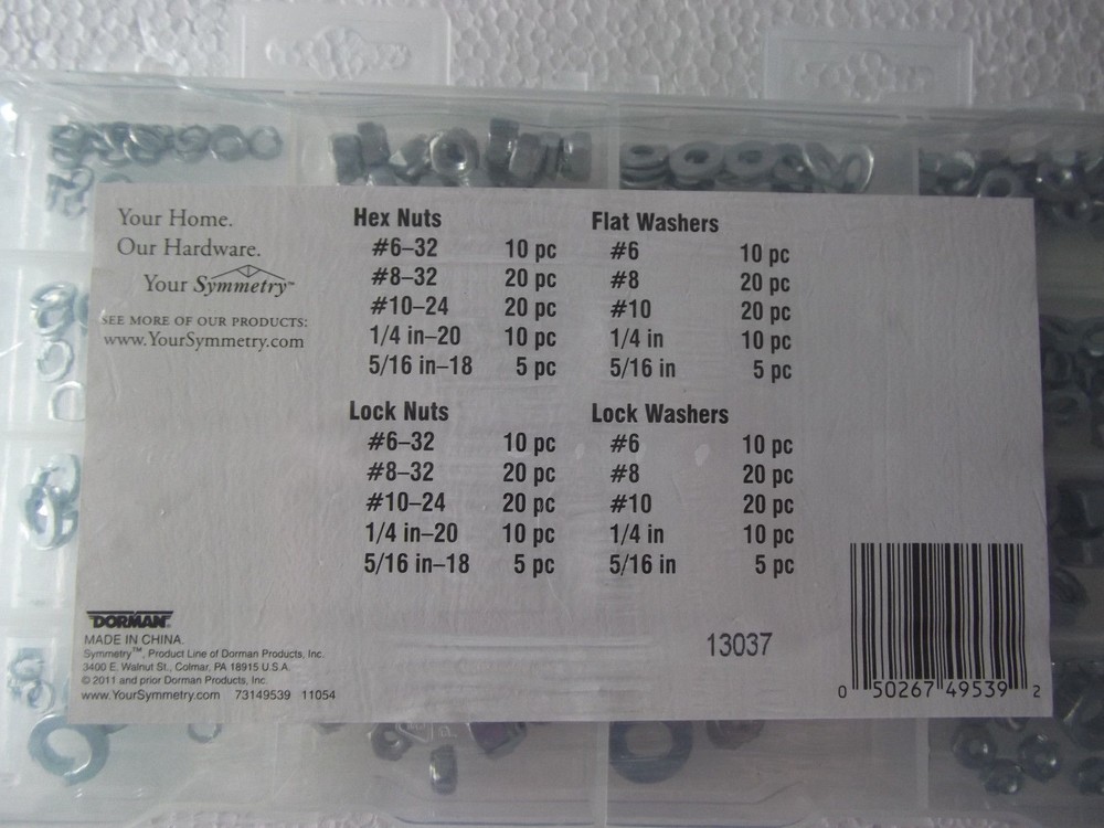 SYMMETRY 260 pc. NUTS & WASHERS