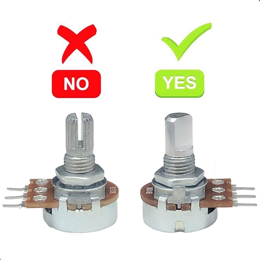 10Pcs 6mm D Type Potentiometer Control Knobs, Plastic Volume Audio Black