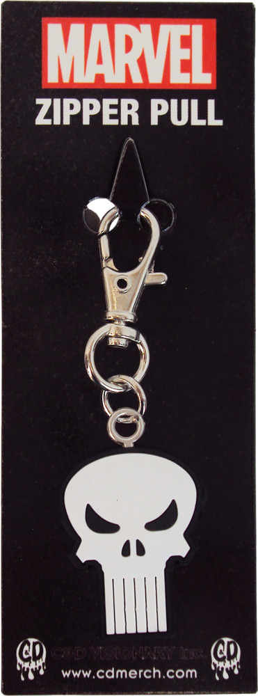 Zipper Pull - Punisher Skull Marvel Superhero Comic Gift 1.25" Rubber #88520 New