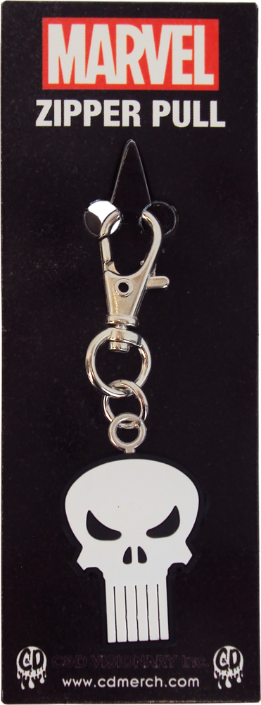 Zipper Pull - Punisher Skull Marvel Superhero Comic Gift 1.25" Rubber #88520 New