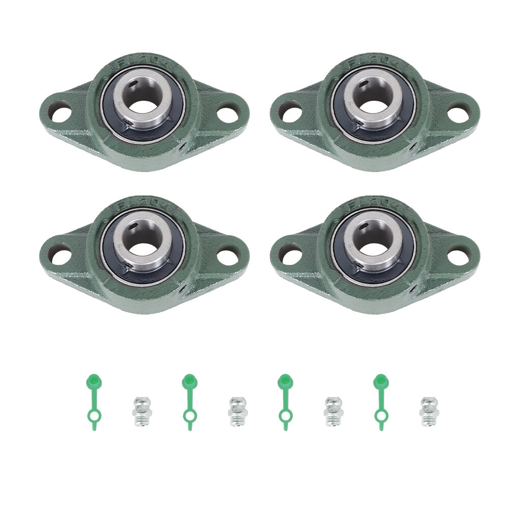4 Pack Precision UCFL204-12 Solid Pillow Block Flange Bearing 3/4" Bore 2 Bolt