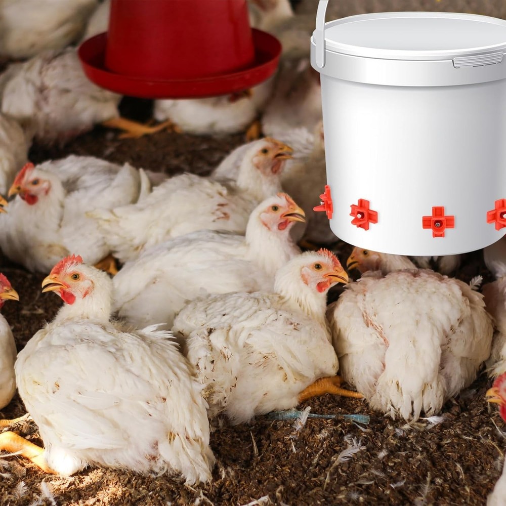 Chicken Water Nipples Automatic Poultry Drinker Kit with Drill Bit Tool 15PCS..