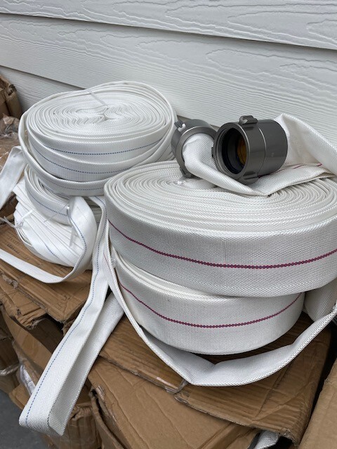 2" fire hose x 100' NPT thread couplings