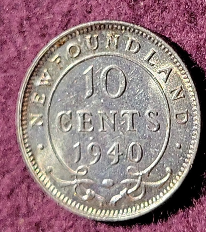 1940 NEWFOUNDLAND CANADA 10 cent silver - Solid AU stk#k909