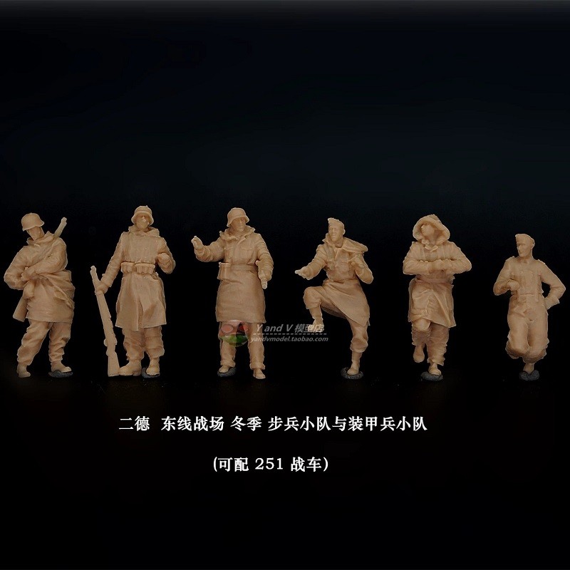 3D printed 1/72 WW II German "Eastern Front Panzergrenadier Unit" 6 man model