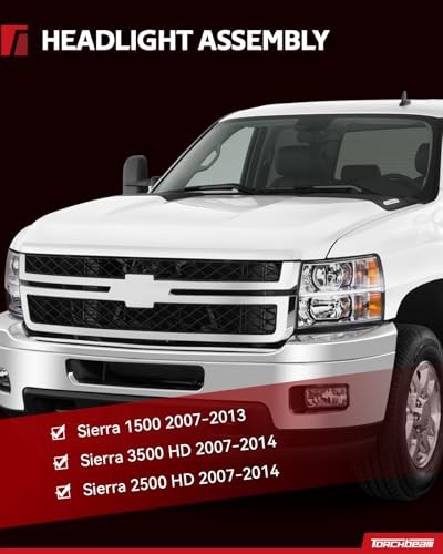 Sierra Headlight Housing from, Replacement Headlight Assembly for Chrome-Amber