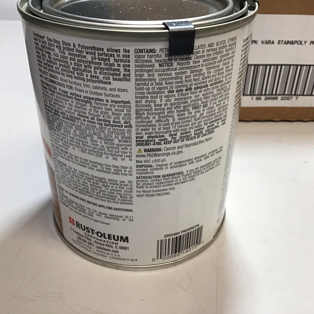 2 Cans Varathane One Step Stain + Poly Provincial Semi Gloss 32oz Ea.