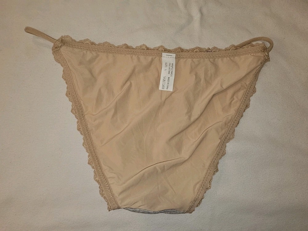 Vintage Girly String Bikini Panties. Size Large