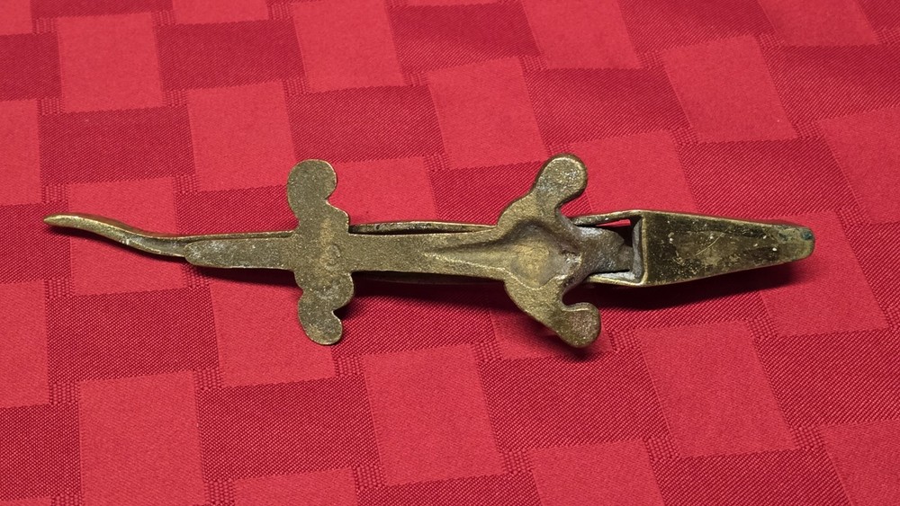 Vintage Brass Alligator Nutcracker Figural Crocodile Nut Cracker 7"