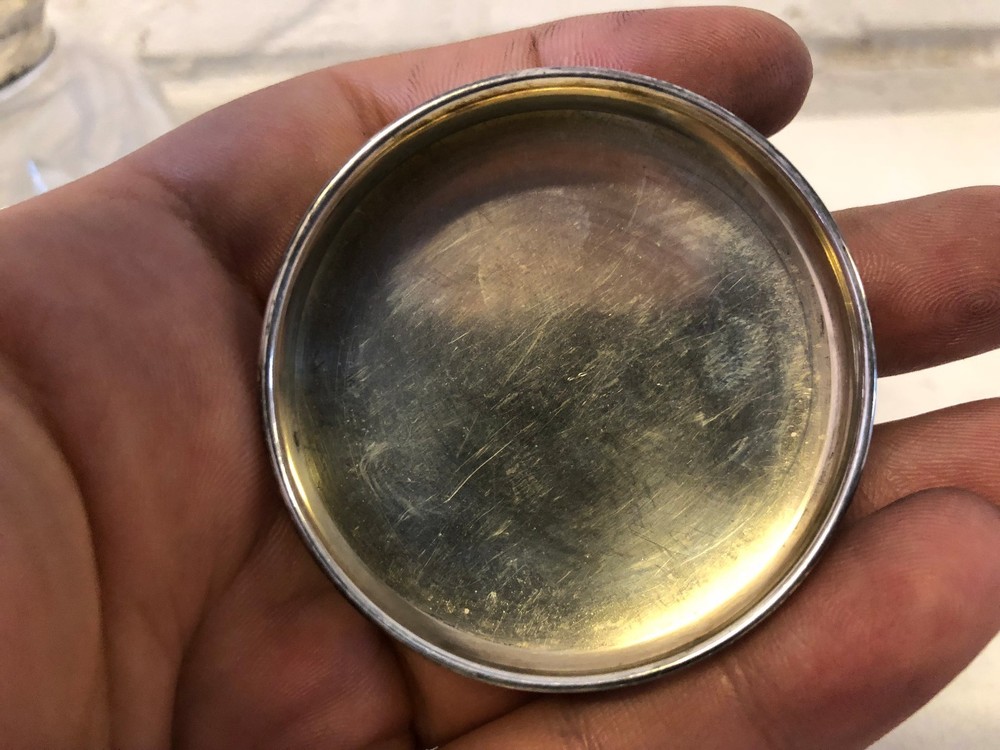 Antique Sterling William B. Kerr Salt Dish with Initials