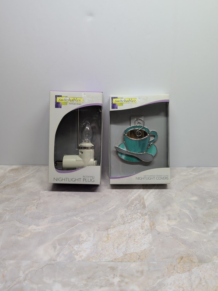 Switchables-Stained Glass Night Light Cover & Light (2pc) - Coffee or Tea Cup