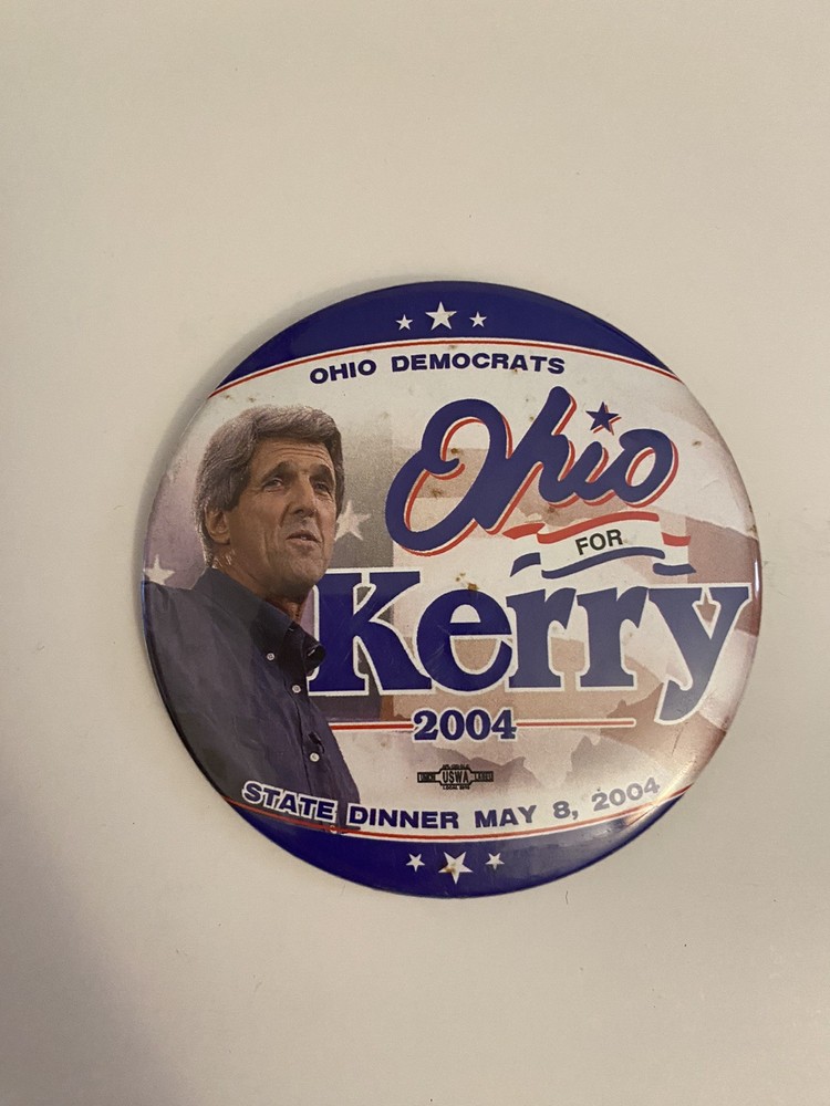 Ohio Democrats For Kerry State Dinner 2004 Pin Back Button P78