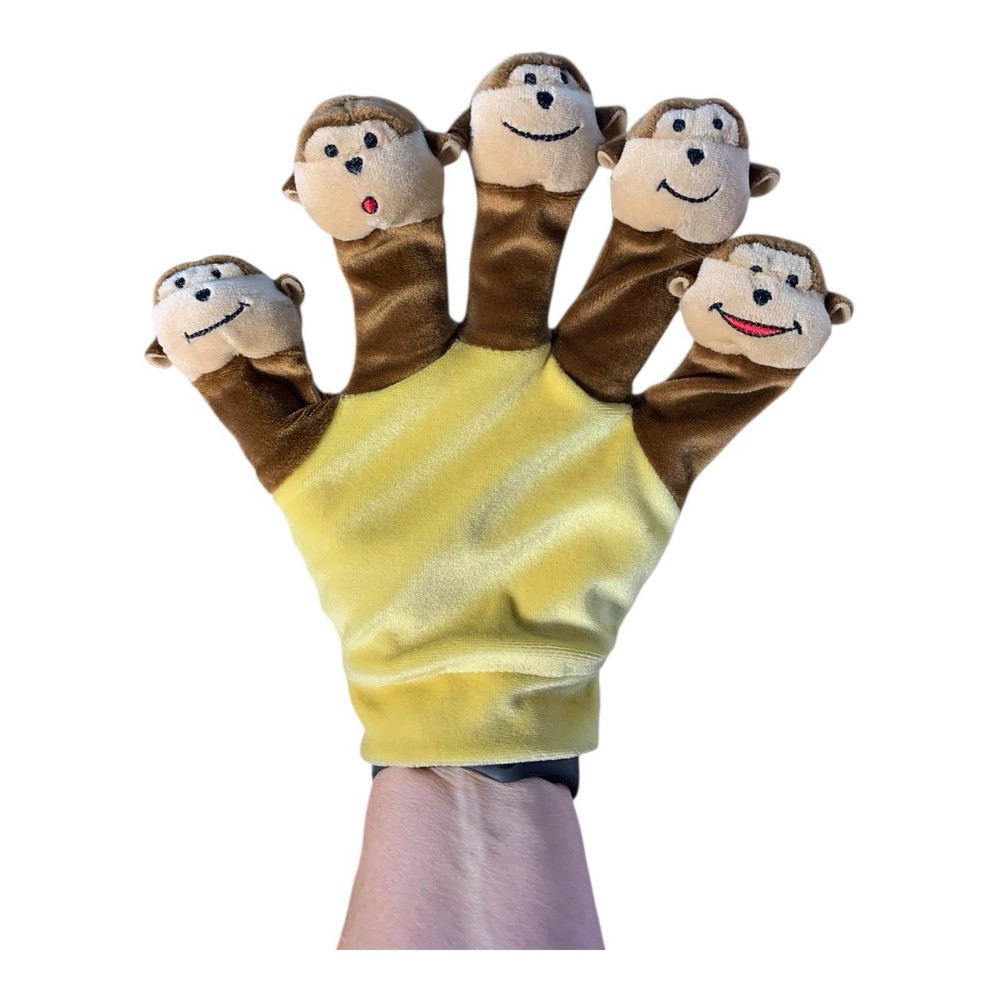 Monkey 5 Little Monkey Hand Finger Vintage Puppet Pre-owned