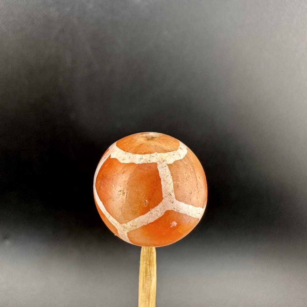 Antique Etched Carnelian Agate Beads Amulet