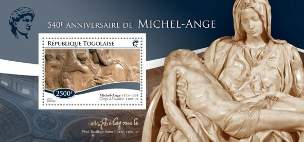 2015 TOGO MNH. MICHELANGELO   |  Y&T Code: 961  |  Michel Code: 6548 / Bl.1127