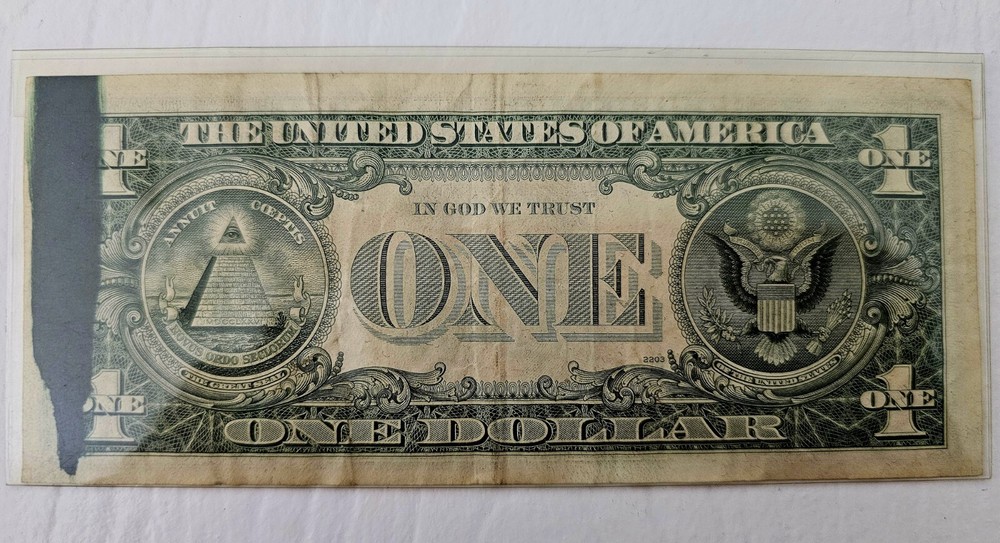 1977 $1 Bill Ink Morton Blumenthal Smear Defect