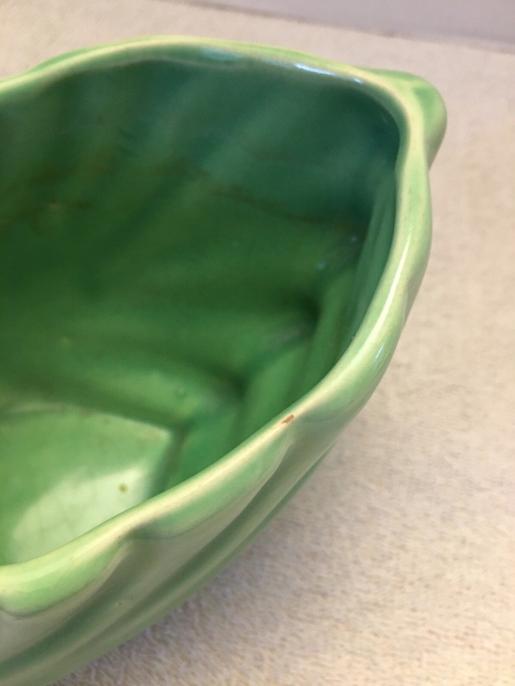 Vintage Planter Shell Shape Green Unmarked