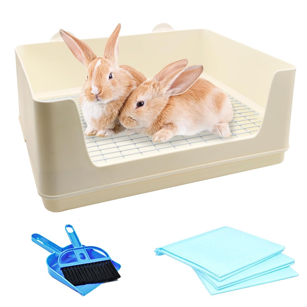 VCEPJH Extra Large Rabbit Litter Box for Cage, Plastic Litter Pan Corner Pet ...