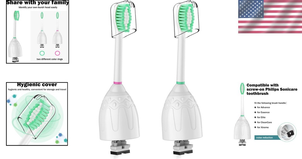 Enhanced 2-Pack Replacement Brush Heads for Philips Sonicare | Easy Installation