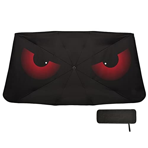 Scary Evil Red Eyes Windshield Sun Shade Umbrella Foldable Car Front multi 7