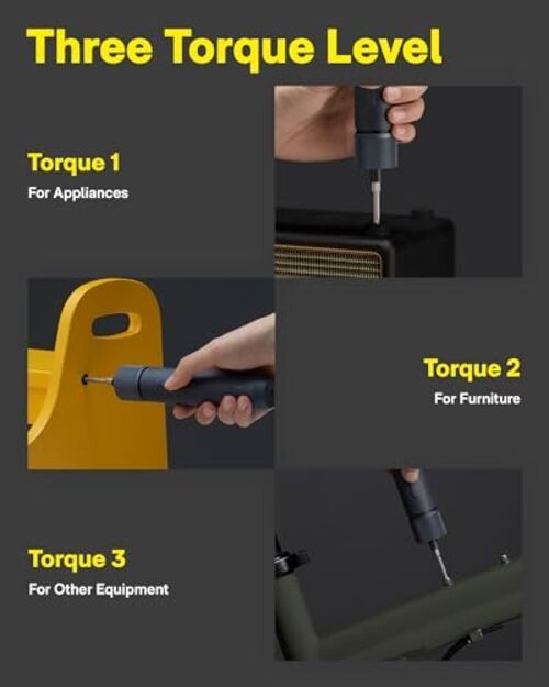 Electric Screwdriver Kit, Upgraded 1/4'' Hex 25 Bits, Magnetic Lid,