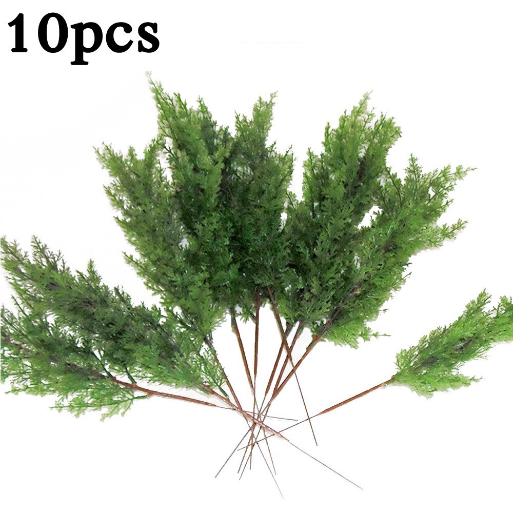 Artificial Pine Cypress Leaves Branch Simulation Green Plant Home Office Decor