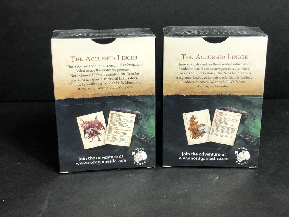 Dreaded Accursed: Monster Reference Deck 1 & 2 Ultimate Bestiary Companion 5th